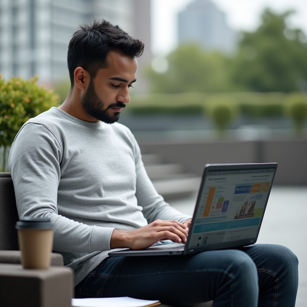 Karrierváltó személy online kurzust tanulmányoz