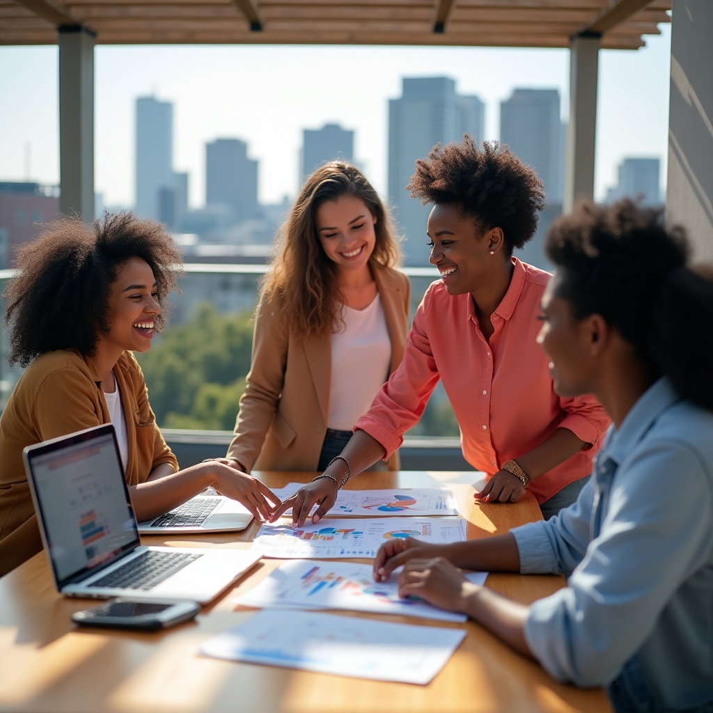 Digitális marketing workshop résztvevők laptopokkal