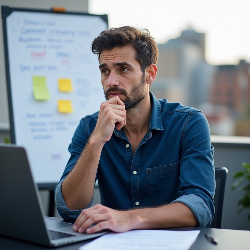 SEO és tartalommarketing oktató, fiatal férfi